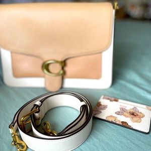 TABBY SHOULDER BAG IN COLORBLOCK WITH SNAKESKIN